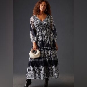NWT Vineet Bahl Anthropologie Tiered Floral Maxi Dress